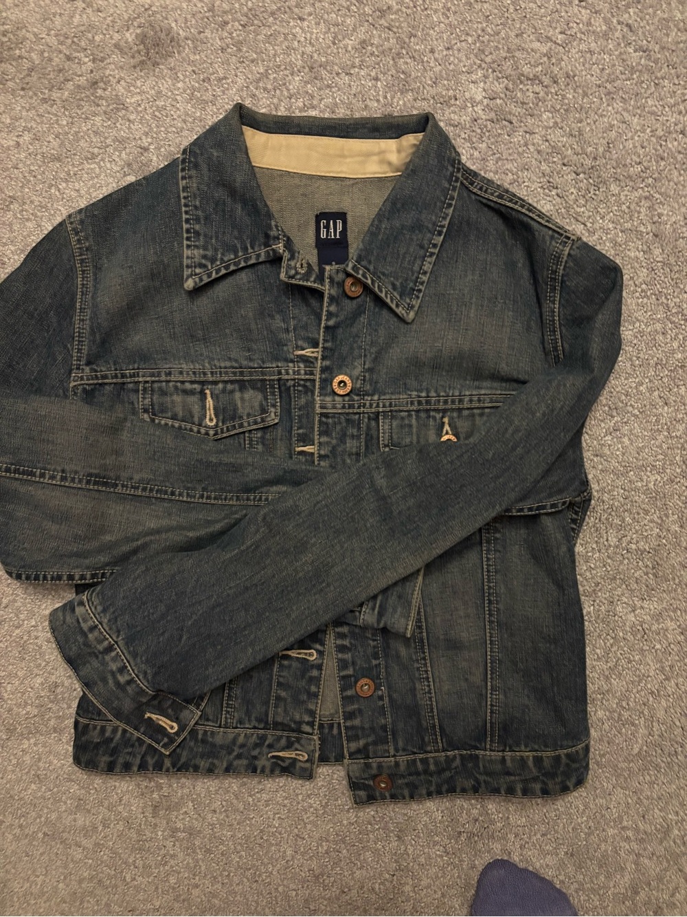 GAP Indigo Blue Denim Jacket with Button Front